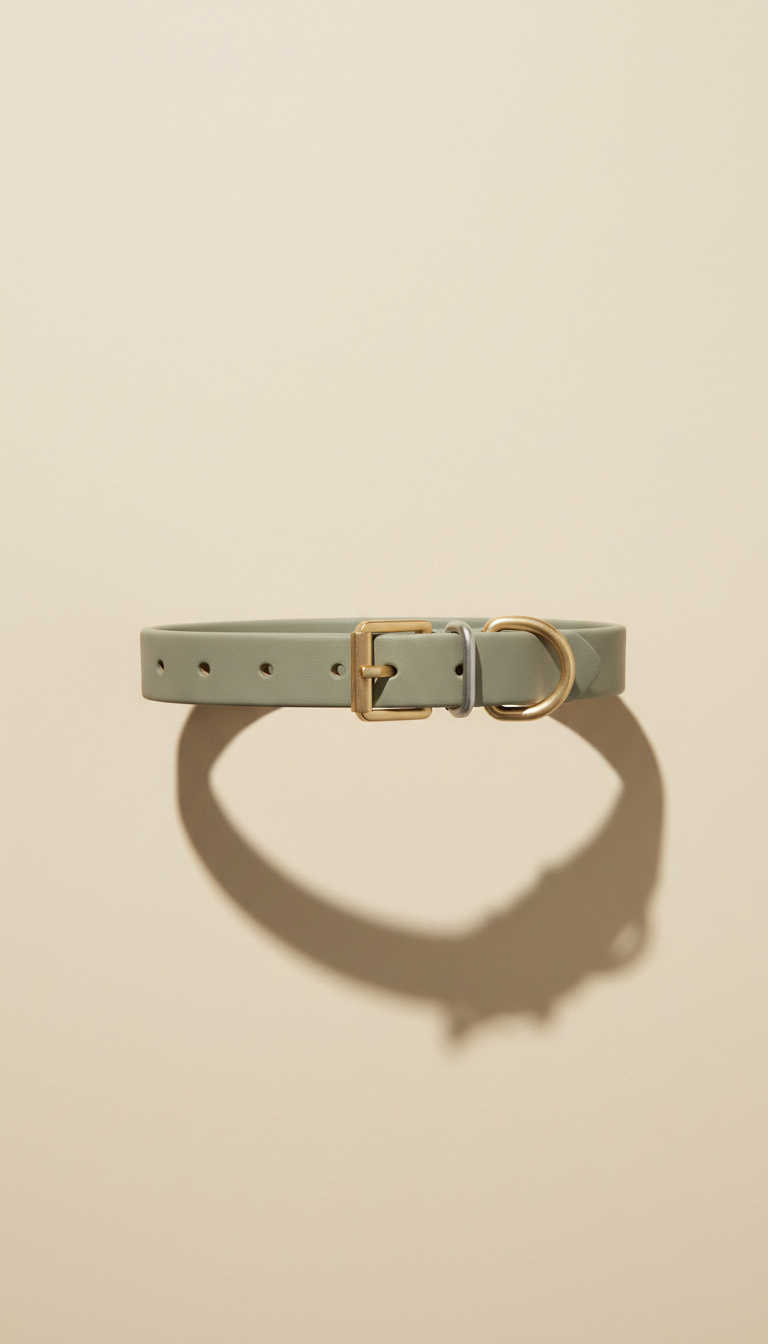 Pebble Grey Collar In Soft Webbing