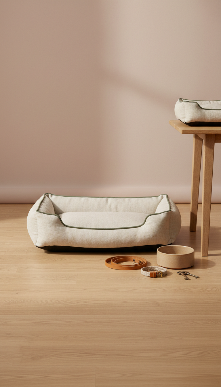 Canvas Pet Bed With Plush Insert